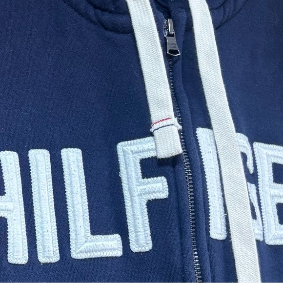 Tommy Hilfiger Navy Blue Full Zip Hoodie Sweatshirt Men’s Medium EUC - Picture 2 of 6